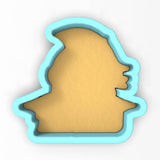 a cookie cutter shaped like a profile of a person