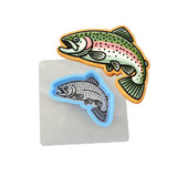 Trout 1 Cookie Cutter | Stamp | Stencil - SHARP EDGES - FAST Shipping - Choose Your Own Size! #1 Cookie Cutter Lady LITTLE - 3 Inches (7.62cm) **BUNDLE** Cutter + Stencil 