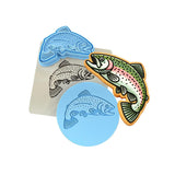 Trout 1 Cookie Cutter | Stamp | Stencil - SHARP EDGES - FAST Shipping - Choose Your Own Size! #1 Cookie Cutter Lady LITTLE - 3 Inches (7.62cm) **FULL SET BUNDLE** Cutter + Stamp + Stencil + Debosser **BEST DEAL** 
