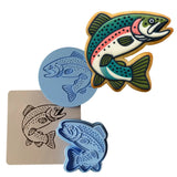 Trout 2 Cookie Cutter | Stamp | Stencil - SHARP EDGES - FAST Shipping - Choose Your Own Size! #1 Cookie Cutter Lady LITTLE - 3 Inches (7.62cm) **FULL SET BUNDLE** Cutter + Stamp + Stencil + Debosser **BEST DEAL** 
