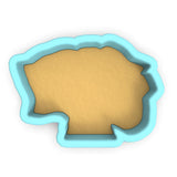 a cookie cutter shaped like a map of africa