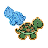 Turtle Cookie Cutter | Stamp | Stencil #1 Beach / Summer Cookie Cutter Lady MINI - 2 Inches (5cm) **BUNDLE** Cutter + Stamp 