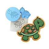 Turtle Cookie Cutter | Stamp | Stencil #1 Beach / Summer Cookie Cutter Lady MINI - 2 Inches (5cm) **FULL SET BUNDLE** Cutter + Stamp + Stencil + Debosser **BEST DEAL** 