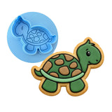 Turtle Cookie Cutter | Stamp | Stencil #1 Beach / Summer Cookie Cutter Lady MINI - 2 Inches (5cm) **BUNDLE** Cutter + Debosser 