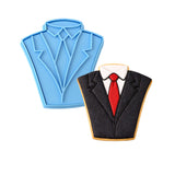 Tuxedo Cookie Cutter Detailed #1 Wedding / Baby / V Day Cookie Cutter Lady MINI - 2 Inches (5cm) **BUNDLE** Cutter + Stamp 