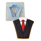 Tuxedo Cookie Cutter Detailed #1 Wedding / Baby / V Day Cookie Cutter Lady MINI - 2 Inches (5cm) **BUNDLE** Cutter + Stencil 