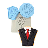 Tuxedo Cookie Cutter Detailed #1 Wedding / Baby / V Day Cookie Cutter Lady MINI - 2 Inches (5cm) **FULL SET BUNDLE** Cutter + Stamp + Stencil + Debosser **BEST DEAL** 