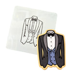 Tuxedo Cookie Cutter | Stamp | Stencil #4 Wedding / Baby / V Day Cookie Cutter Lady MINI - 2 Inches (5cm) Stencil ONLY 