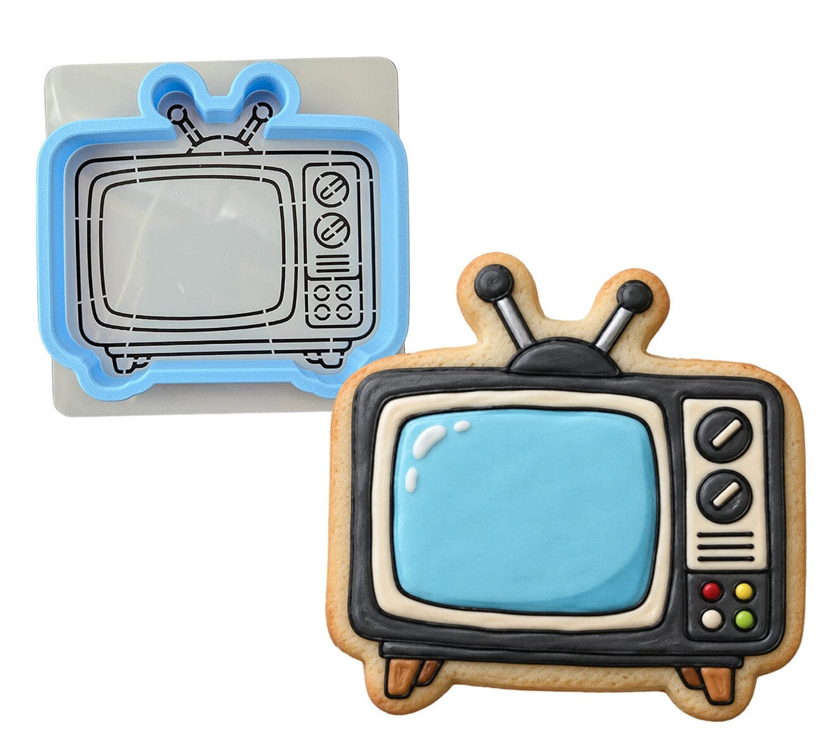 Tv Old Style 1 Cookie Cutter | Stamp | Stencil - SHARP EDGES - FAST Shipping - Choose Your Own Size! #1 Cookie Cutter Lady LITTLE - 3 Inches (7.62cm) **BUNDLE** Cutter + Stencil 