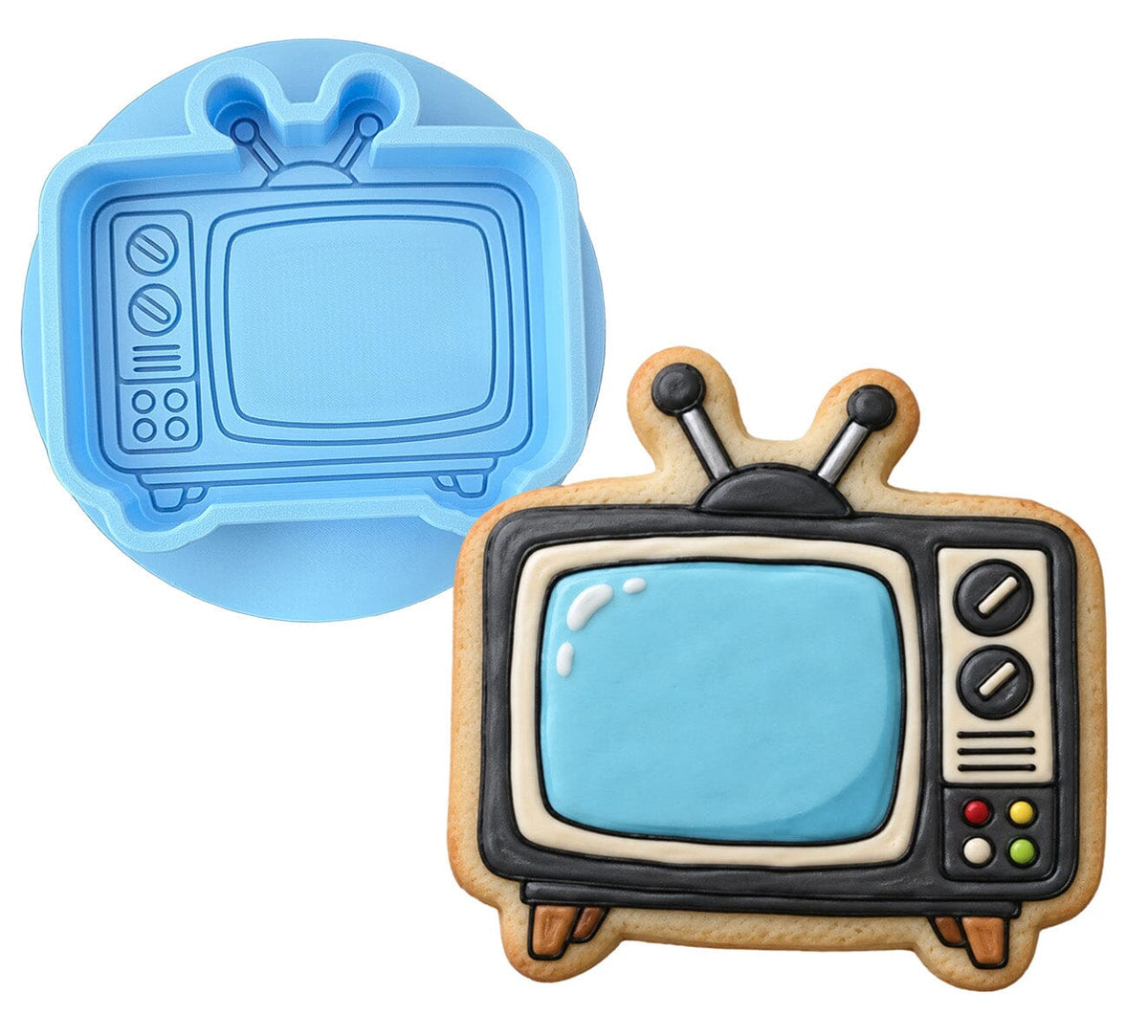 Tv Old Style 1 Cookie Cutter | Stamp | Stencil - SHARP EDGES - FAST Shipping - Choose Your Own Size! #1 Cookie Cutter Lady LITTLE - 3 Inches (7.62cm) **BUNDLE** Cutter + Debosser 
