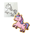 Unicorn Body Cookie Cutter | Stamp | Stencil #4 Animals & Dinosaurs Cookie Cutter Lady MINI - 2 Inches (5cm) Stencil ONLY 