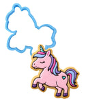 Unicorn Body Cookie Cutter | Stamp | Stencil #4 Animals & Dinosaurs Cookie Cutter Lady MINI - 2 Inches (5cm) Cookie Cutter ONLY (Outline) 