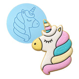 Unicorn Face Cookie Cutter Stamp & Outline #3 Wedding / Baby / V Day Cookie Cutter Lady MINI - 2 Inches (5cm) Debosser ONLY 