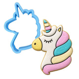 Unicorn Face Cookie Cutter Stamp & Outline #3 Wedding / Baby / V Day Cookie Cutter Lady MINI - 2 Inches (5cm) Cookie Cutter ONLY (Outline) 