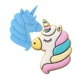 Unicorn Face Cookie Cutter Stamp & Outline #3 Wedding / Baby / V Day Cookie Cutter Lady MINI - 2 Inches (5cm) Stamp ONLY 