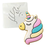 Unicorn Face Cookie Cutter Stamp & Outline #3 Wedding / Baby / V Day Cookie Cutter Lady MINI - 2 Inches (5cm) Stencil ONLY 