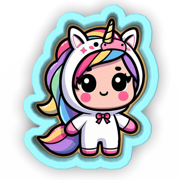 a cute little unicorn with a bow on her head