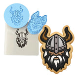 Viking Cookie Cutter | Stamp | Stencil #1 Boys/ Army / Outdoorsman Cookie Cutter Lady MINI - 2 Inches (5cm) **FULL SET BUNDLE** Cutter + Stamp + Stencil + Debosser **BEST DEAL** 
