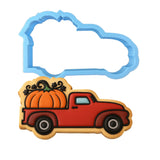 Vintage Truck with Pumpkin Cookie Cutter | Stamp | Stencil #1 Halloween / Fall Cookie Cutter Lady MINI - 2 Inches (5cm) Cookie Cutter ONLY (Outline) 