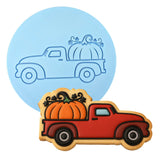 Vintage Truck with Pumpkin Cookie Cutter | Stamp | Stencil #1 Halloween / Fall Cookie Cutter Lady 