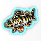 a sticker of a fish on a white background
