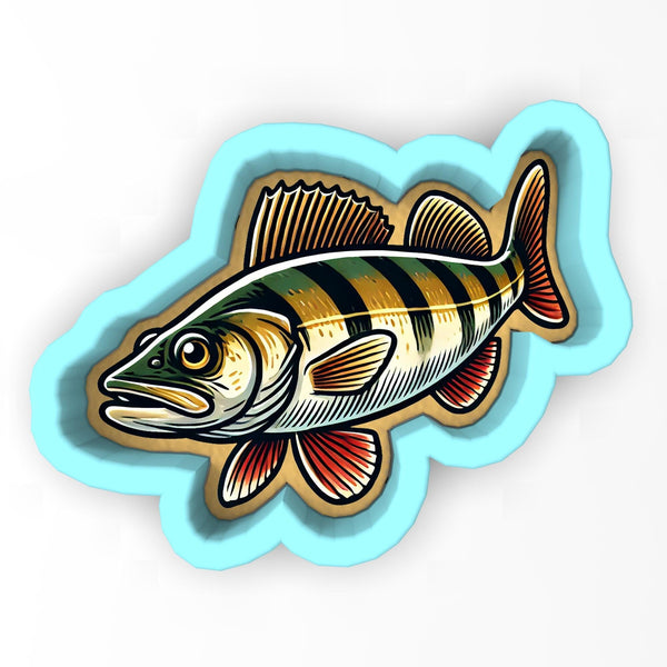 a sticker of a fish on a white background