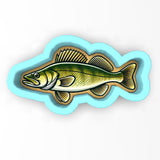 a sticker of a fish on a white background