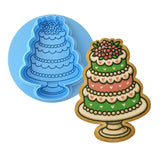 Wedding Cake Flower 3 Tier Cookie Cutter | Stamp | Stencil - SHARP EDGES - FAST Shipping - Choose Your Own Size! #1 Cookie Cutter Lady LITTLE - 3 Inches (7.62cm) **BUNDLE** Cutter + Debosser 