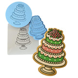 Wedding Cake Flower 3 Tier Cookie Cutter | Stamp | Stencil - SHARP EDGES - FAST Shipping - Choose Your Own Size! #1 Cookie Cutter Lady LITTLE - 3 Inches (7.62cm) **FULL SET BUNDLE** Cutter + Stamp + Stencil + Debosser **BEST DEAL** 
