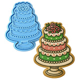 Wedding Cake Flower 3 Tier Cookie Cutter | Stamp | Stencil - SHARP EDGES - FAST Shipping - Choose Your Own Size! #1 Cookie Cutter Lady LITTLE - 3 Inches (7.62cm) **BUNDLE** Cutter + Stamp 