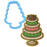 Wedding Cake Flower 3 Tier Cookie Cutter | Stamp | Stencil - SHARP EDGES - FAST Shipping - Choose Your Own Size! #1 Cookie Cutter Lady LITTLE - 3 Inches (7.62cm) Cookie Cutter ONLY (Outline) 