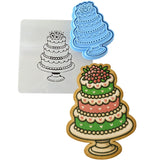 Wedding Cake Flower 3 Tier Cookie Cutter | Stamp | Stencil - SHARP EDGES - FAST Shipping - Choose Your Own Size! #1 Cookie Cutter Lady LITTLE - 3 Inches (7.62cm) **BUNDLE** Cutter + Stamp + Stencil 