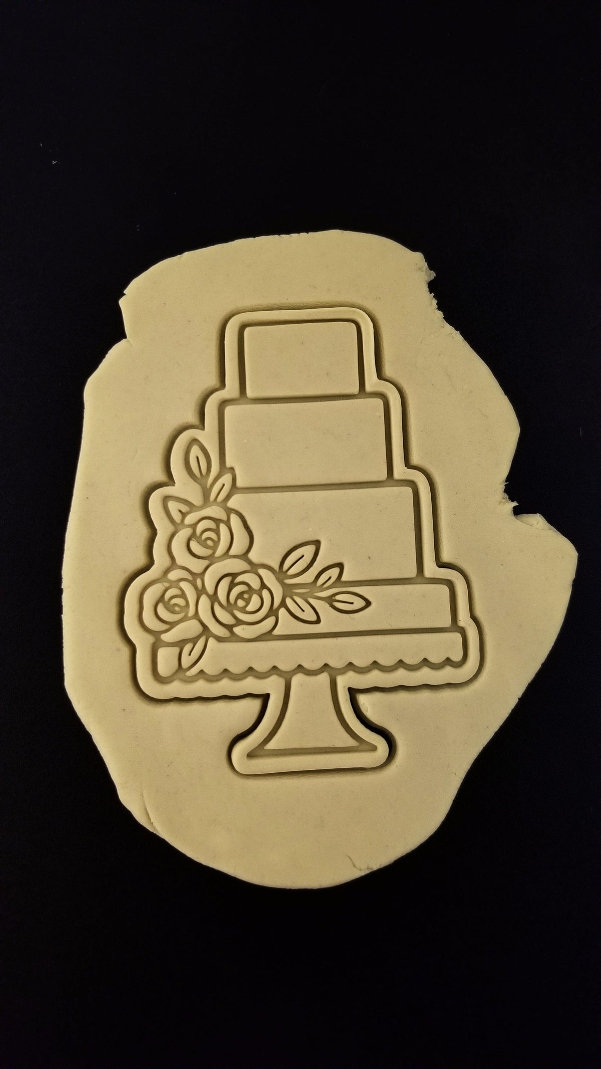 Wedding Cake Roses 4 Tier 1 Cookie Cutter | Stamp | Stencil - SHARP EDGES - FAST Shipping - Choose Your Own Size! #1 Cookie Cutter Lady 