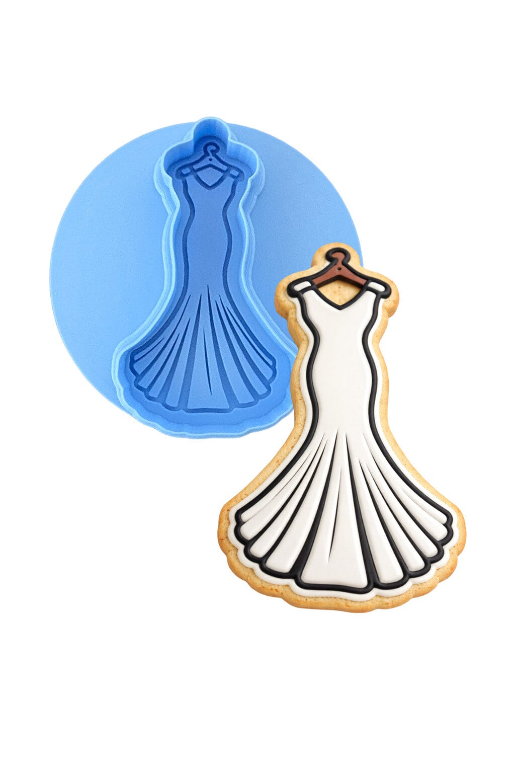 Wedding Dress Cookie Cutter | Stamp | Stencil #2 Wedding / Baby / V Day Cookie Cutter Lady MINI - 2 Inches (5cm) **BUNDLE** Cutter + Debosser 