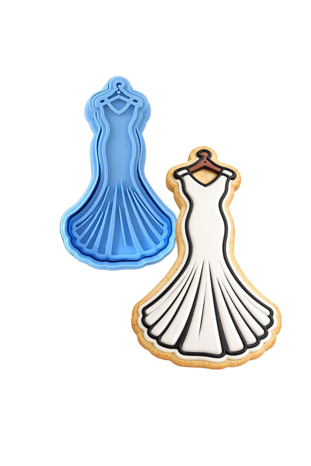 Wedding Dress Cookie Cutter | Stamp | Stencil #2 Wedding / Baby / V Day Cookie Cutter Lady MINI - 2 Inches (5cm) **BUNDLE** Cutter + Stamp 
