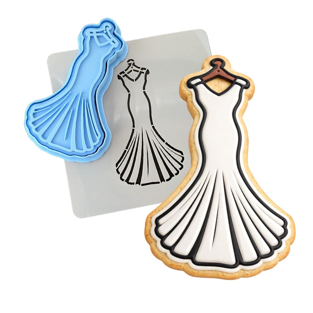 Wedding Dress Cookie Cutter | Stamp | Stencil #2 Wedding / Baby / V Day Cookie Cutter Lady 