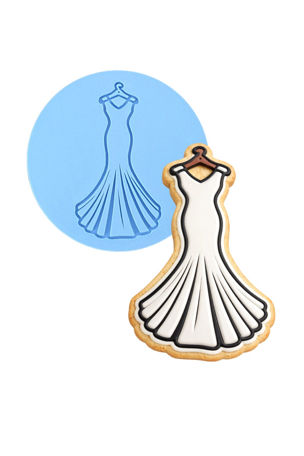 Wedding Dress Cookie Cutter | Stamp | Stencil #2 Wedding / Baby / V Day Cookie Cutter Lady MINI - 2 Inches (5cm) Debosser ONLY 
