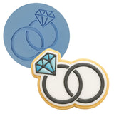 Wedding Rings Cookie Cutter | Stamp | Stencil #1 Wedding / Baby / V Day Cookie Cutter Lady 