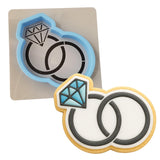 Wedding Rings Cookie Cutter | Stamp | Stencil #1 Wedding / Baby / V Day Cookie Cutter Lady 