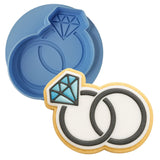 Wedding Rings Cookie Cutter | Stamp | Stencil #1 Wedding / Baby / V Day Cookie Cutter Lady 