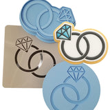 Wedding Rings Cookie Cutter | Stamp | Stencil #1 Wedding / Baby / V Day Cookie Cutter Lady 
