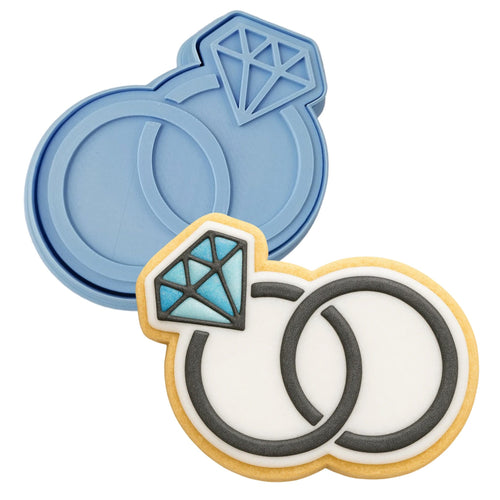 Wedding Rings Cookie Cutter | Stamp | Stencil #1