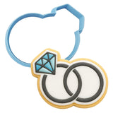 Wedding Rings Cookie Cutter | Stamp | Stencil #1 Wedding / Baby / V Day Cookie Cutter Lady 