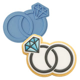 Wedding Rings Cookie Cutter | Stamp | Stencil #1 Wedding / Baby / V Day Cookie Cutter Lady 