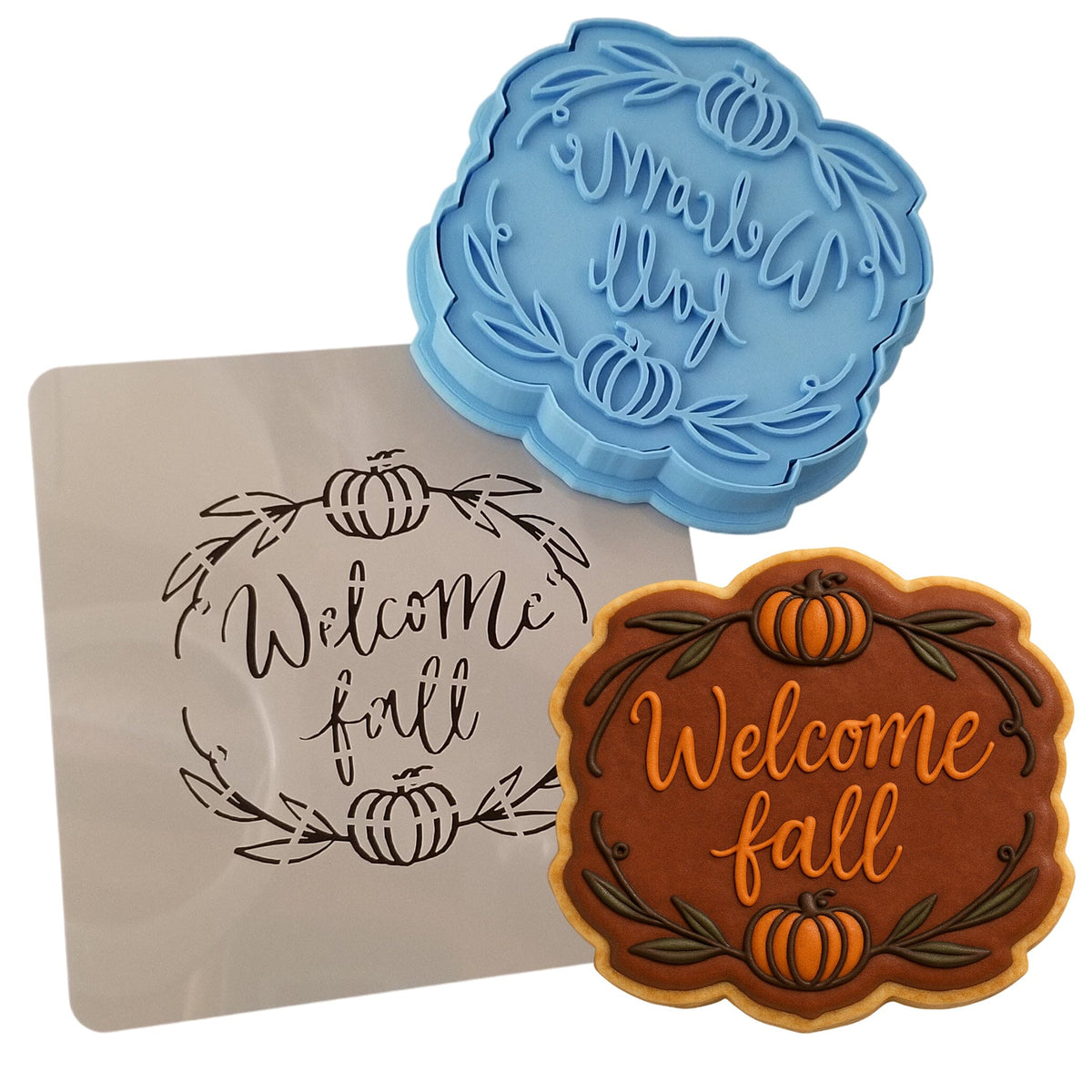 Welcome Fall Cookie Cutter | Stamp | Stencil #1 Halloween / Fall Cookie Cutter Lady 