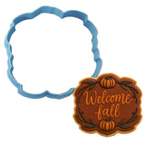 Welcome Fall Cookie Cutter | Stamp | Stencil #1 Halloween / Fall Cookie Cutter Lady MINI - 2 Inches (5cm) Cookie Cutter ONLY (Outline) 