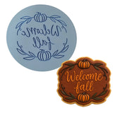 Welcome Fall Cookie Cutter | Stamp | Stencil #1 Halloween / Fall Cookie Cutter Lady MINI - 2 Inches (5cm) Debosser ONLY 