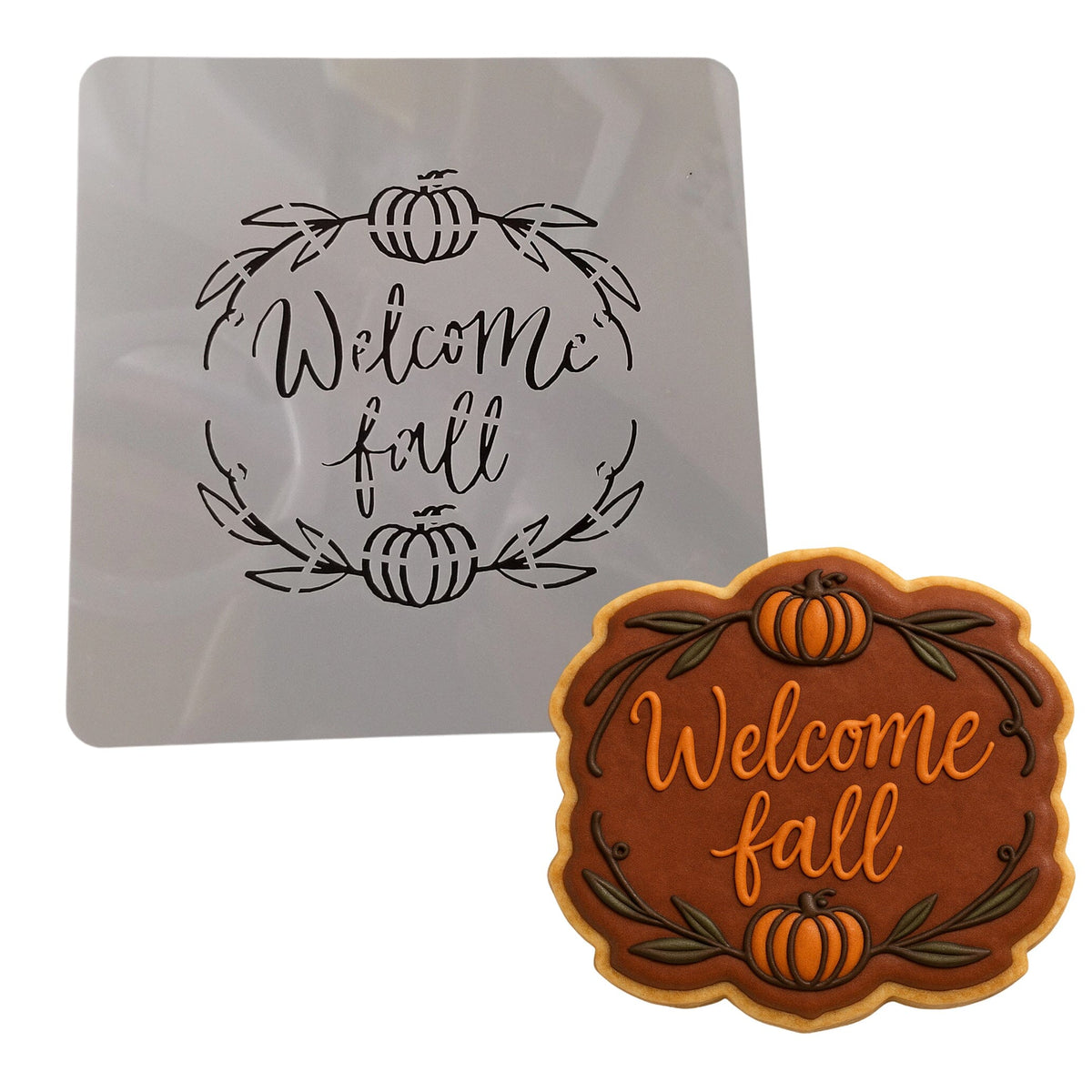 Welcome Fall Cookie Cutter | Stamp | Stencil #1 Halloween / Fall Cookie Cutter Lady MINI - 2 Inches (5cm) Stencil ONLY 
