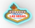 A 3D rendering of the iconic "Welcome to Fabulous Las Vegas, Nevada" sign, which is a famous symbol of the Las Vegas Strip.