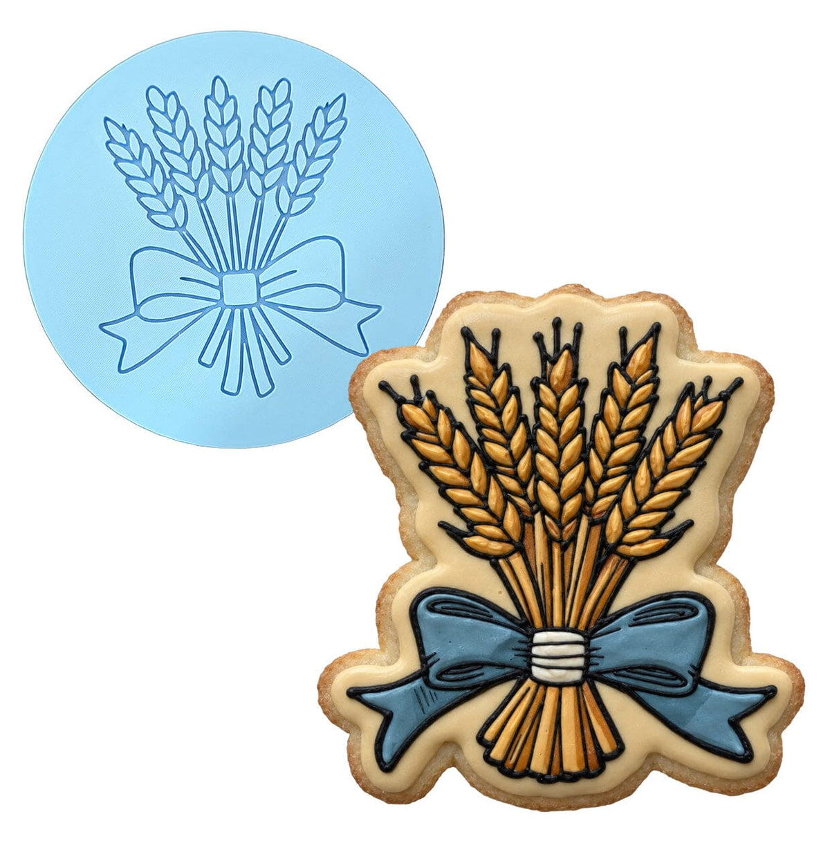 Wheat Bow Cookie Cutter | Stamp | Stencil - SHARP EDGES - FAST Shipping - Choose Your Own Size! #1 Cookie Cutter Lady LITTLE - 3 Inches (7.62cm) Debosser ONLY 